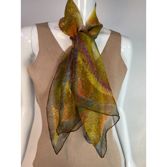 Galaxy Swirl Scarf Sash 15 inches x 43 inches Multi Color Polyester - Picture 6 of 16